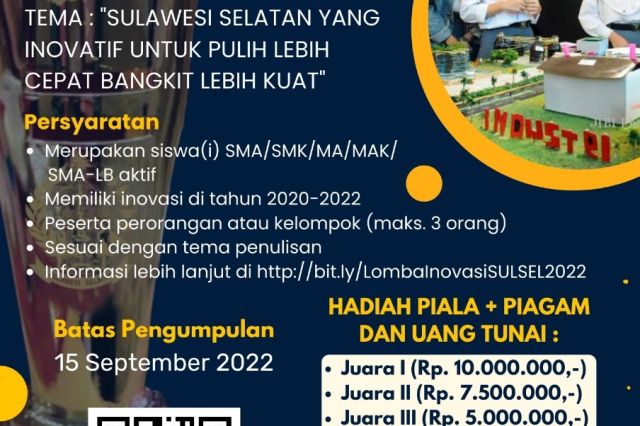 10 Besar Lomba Inovasi Daerah Provinsi Sulawesi Selatan Tahun 2022