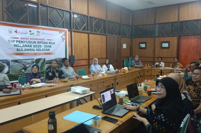 Rapat Koordinasi Tim Penyusun Rencana Pengelolaan Daerah Aliran Sungai (RPDAS) Bila Walanae Tahun 2025-2040 digelar di Kantor DLHK Prov. Sulsel