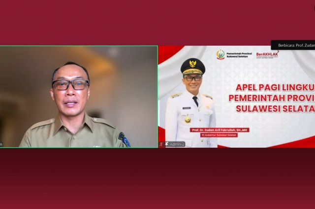 Pimpinan dan Staf Bappelitbangda Prov. Sulsel Menghadiri Apel Pagi