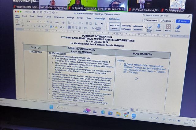 Fungsional Bappelitbangda Prov. Sulsel Mengikuti Secara Virtual Rapat Persiapan Delegasi RI Rangkaian Pertemuan Tingkat Menteri BIMP-EAGA ke - 27