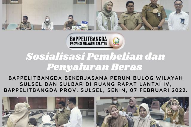 Perum Bulog Sosialisasi Pembelian dan penyaluran beras bagi Aparatur Sipil Negara di Kantor Bappelitbangda Prov. SulSel