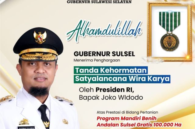 Gubernur Sulsel Menerima Penghargaan dari Presiden RI