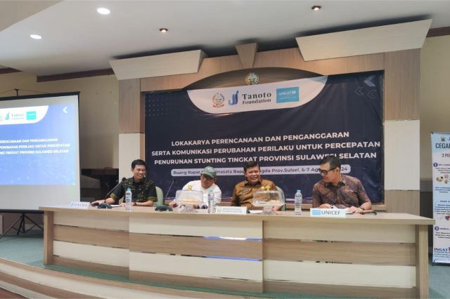 Bappelitbangda Prov. Sulsel Gelar Lokakarya Perencanaan dan Penganggaran serta Komunikasi Perubahan Perilaku untuk percepatan Penurunan Stunting Tingkat Provinsi Sulawesi Selatan