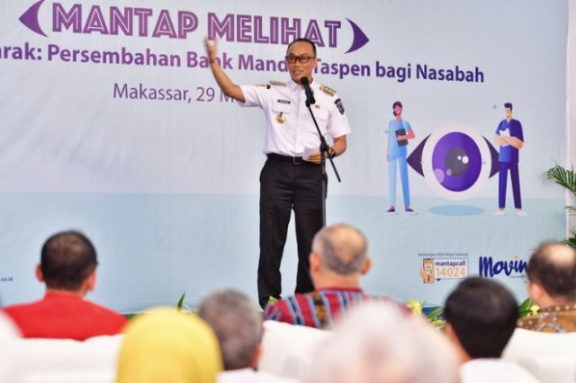 Prof Zudan PJ Gub Sulsel: Terima kasih Bank Mandiri Taspen  Yang  Operasi Katarak 115 Warga Sulsel