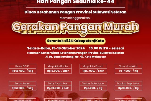 Gerakan Pangan Murah serentak di 24 kabupaten/kota!