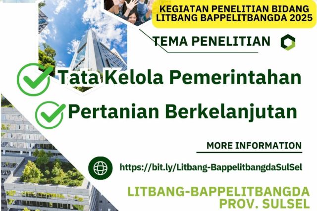 Kegiatan Penelitian Bidang Litbang Bappelitbangda Prov. Sulsel Tahun 2025