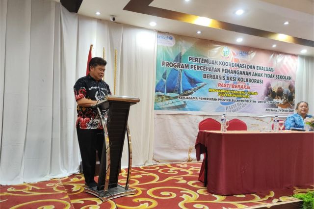 Rapat Koordinasi dan Evaluasi Program Percepatan Penanganan Anak Tidak Sekolah Berbasis Aksi Kolaborasi (PASTI BERAKSI) Dibuka Plh Kepala Bappelitbangda Prov. Sulsel