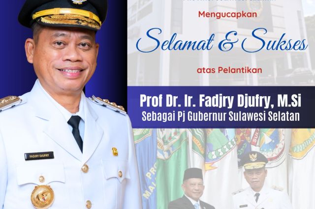 Prof Fadjry Djufry Resmi Jabat Pj Gubernur Sulsel