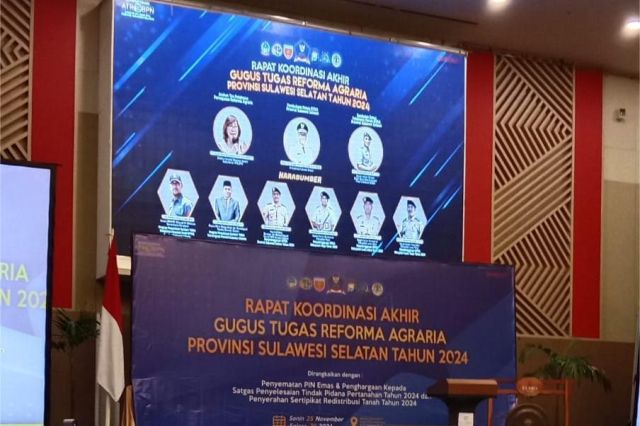 Fungsional Bidang Infrastruktur dan Kewilayahan Hadiri Rapat Koordinasi Akhir Gugus Tugas Reforma Agraria Prov. Sulsel Tahun 2024
