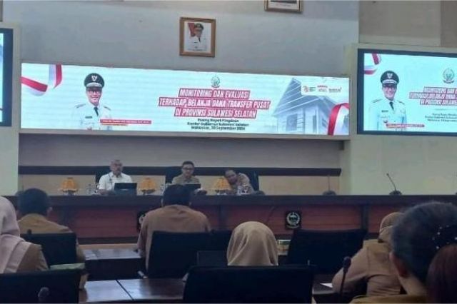 Kabid PPEPD Menghadiri Rapat Monitoring dan Evaluasi Terhadap Belanja Dana Transfer Pusat di Provinsi Sulawesi Selatan