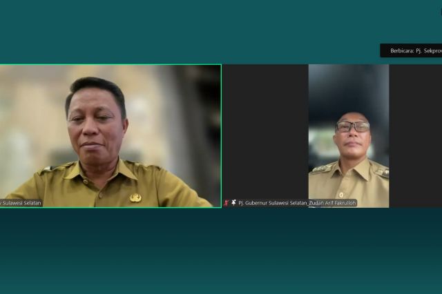 Pimpinan dan Staf Bappelitbangda Prov. Sulsel Mengikuti Apel Pagi Secara Virtual