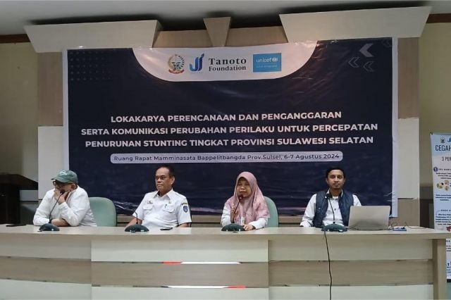 Bappelitbangda Prov. Sulsel Gelar Lokakarya Perencanaan dan penganggaran Serta komunikasi perubahan perilaku untuk percepatan penurunan Stunting